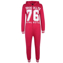 (9-10 Years, Pink) Kids Girls Boys Onesie BROOKLYN 76 ATHLECTIC All In One Jumpsuit PJ's 7-13 Years