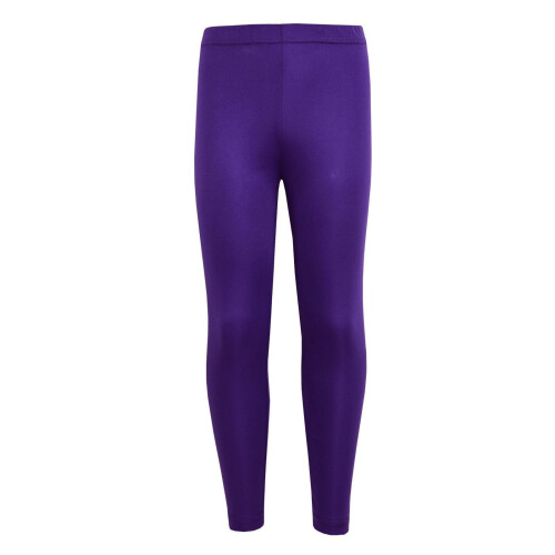(7-8 Years, Purple) Girl's Legging Kids Plain Color School Fashion Dance Leggings New Age 5-13 Years