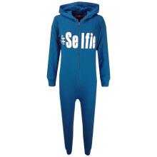 (9-10 Years, Turquoise) Kids Girls Boys " #Selfie " Onesie All In One Summer Jumpsuit PJ's Age 7-13 Year