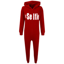 (5-6 Years, Red) Kids Girls Boys " #Selfie " Onesie All In One Summer Jumpsuit PJ's Age 7-13 Year