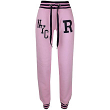 (11-12 Years, NYC Baby Pink) Girls Boys Joggers Kids Baseball Trackie Bottoms Jogging Pants Sports Trousers