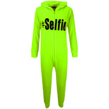 (11-12 Years, Neon Green) Kids Girls Boys " #Selfie " Onesie All In One Summer Jumpsuit PJ's Age 7-13 Year