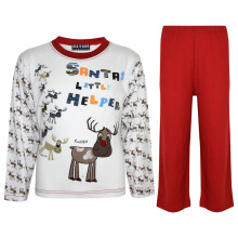 (18-24 Months, Red) Kids Girls Boys "SANTAS LITTLE HELPER" Christmas Pyjamas Reindeer Rudolph PJ's