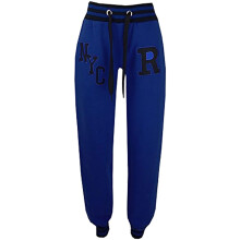 (5-6 Years, NYC Royal Blue) Girls Boys Joggers Kids Baseball Trackie Bottoms Jogging Pants Sports Trousers