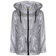 (5-6 Years) Kids Girls Boys Raincoats Jackets Grey Lightweight Hooded Cagoule Rain Mac 5-13Y