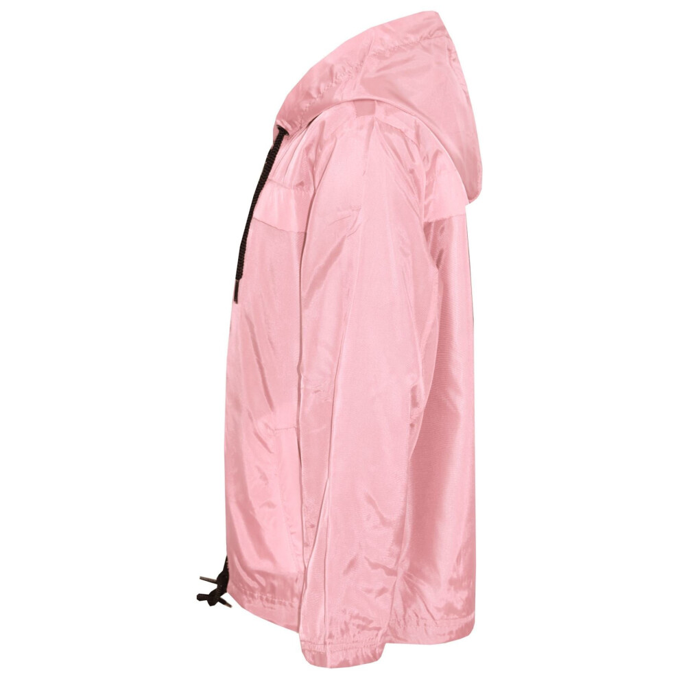A2zkids (13 Years) Kids Girls Boys Baby Pink Hooded Raincoats Cagoule Lightweight Jackets Rain Mac 5-13