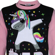 (5-6 Years) Kids Girls Dabbing Unicorn #Dab Baby Pink Floss Pyjamas Loungewear Nightwear Pjs