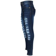 (13-14 Years) Kids Girls Skinny Jeans Denim Ripped Fashion Stretchy Dark Blue Pants Jeggings