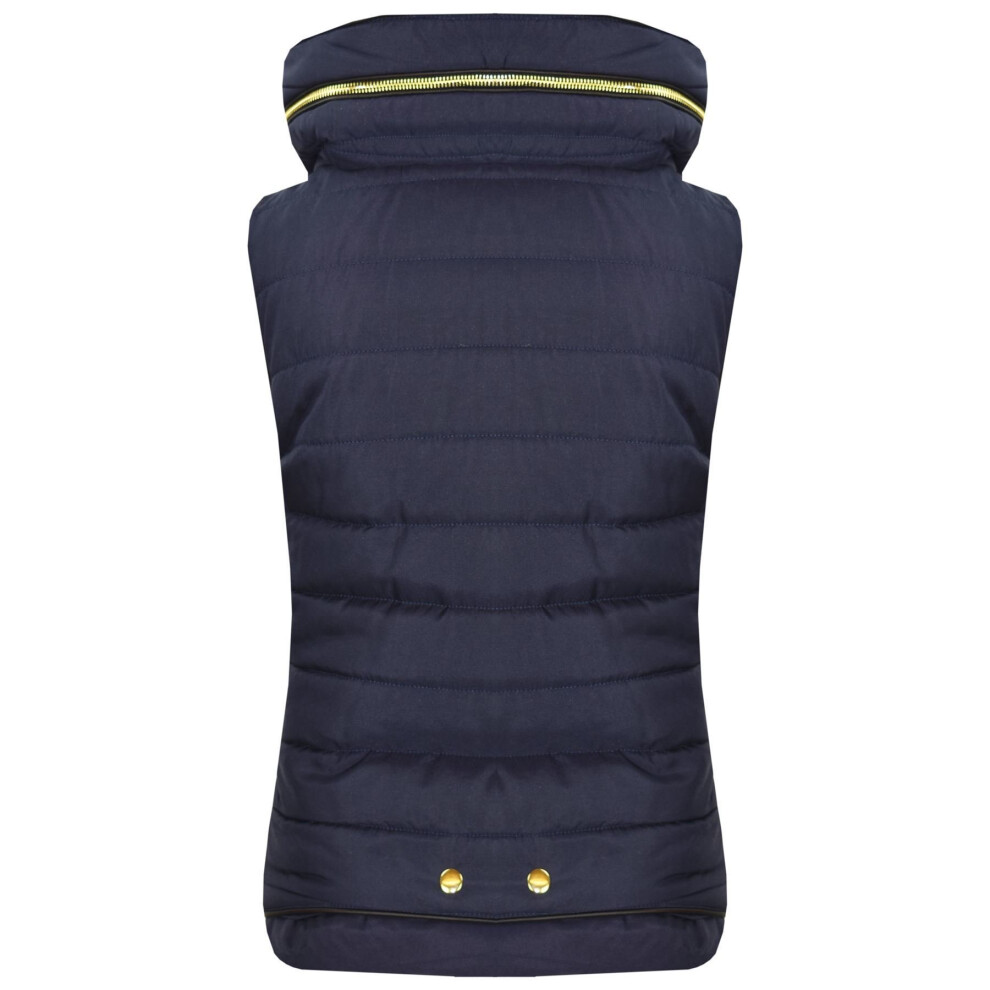 (11-12 Years) Kids Girls Boys Navy Puffer Bubble Sleeveless Hooded Gilets Body Warmer Jackets