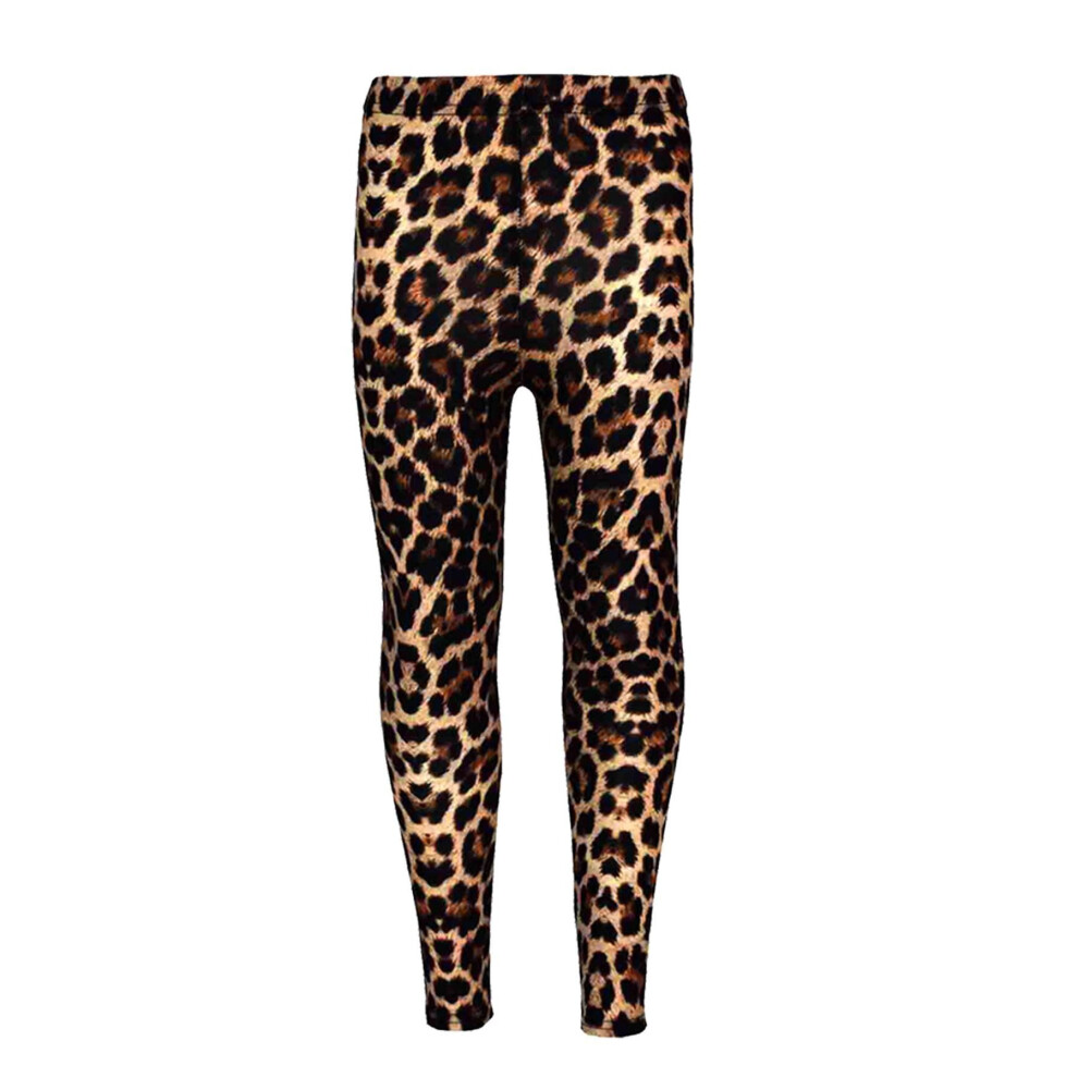 (11-12 Years, Brown Leopard Legging) Kids Girls LOVE Us Athletic Team NYC Printed Trendy Fashion Crop Top 7-13 Years
