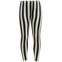 (9-10 Years, Black & White Vertical Stripes) Kids Girls Comic Graffiti Floral Leopard Tartan Aztec Print Leggings 5-13 Years