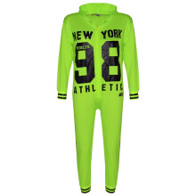 (7-8 Years, Neon Green) Girls Boys Onesie Kids NEW YORK 86 TIGERS Onesies All In One Jumpsuit PJ's 7-13Y