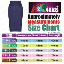 (7-8 Years, Navy) Kids Girls Maxi Skirt School Dance Party Fashion Plain Pencil Skirts 5-13 Years