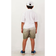 (11-12 Years) Kids Boys Girls Shorts Two Tone Olive Summer Chino Short Knee Length Half Pants