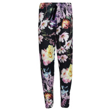 (11-12 Years, Black) Girls Trouser Kids Roses Floral Print Fashion Trousers Legging Bottom 7-13 Years