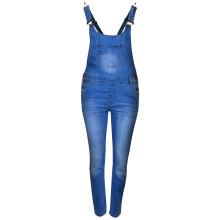 (7-8 Years, Dark Blue) Kids Girls Denim Stretch Dungaree Jumpsuit Playsuit All In One Jeans 7-13 Years