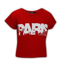(11-12 Years, Red) Kids Girls " I LOVE PARIS " Print Fashion Crop Top Trendy T Shirt Age 7-13 Years
