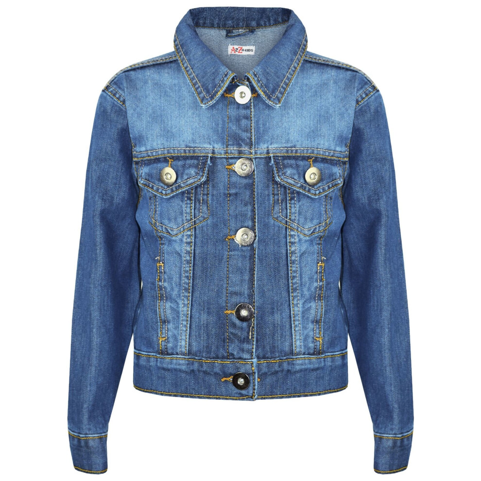 (7-8 Years) Kids Girls Jackets Designer Light Blue Denim Jeans Jacket Stylish Fashion Coats