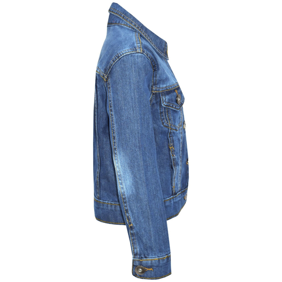 (5-6 Years) Kids Girls Jackets Designer Light Blue Denim Jeans Jacket Stylish Fashion Coats