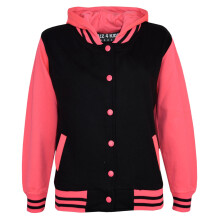 (7-8 Years, Black & Neon Pink) Kids Tracksuit Girls DESIGNER Baseball Plain Top Bottoms Jogging Suits 7-13 Yr