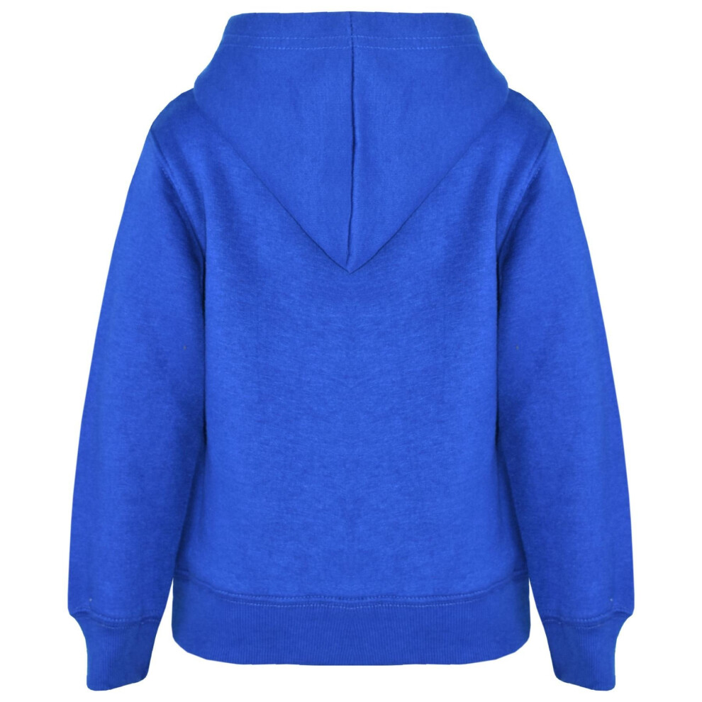 A2zkids (7-8 Years, Royal Blue) Kids Girls Boys Sweat Shirt Tops Plain Hooded Jumpers Hoodies New Age 2-13 Years