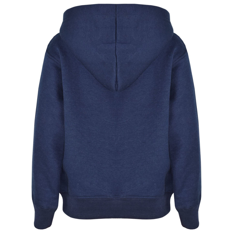 A2zkids (13 Years, Navy) Kids Girls Boys Sweat Shirt Tops Plain Hooded Jumpers Hoodies New Age 2-13 Years