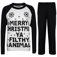 (2-3 Years) Kids Boys Girls PJS Designer Ya Filthy Animal Black Christmas Pyjamas 2-13 Years