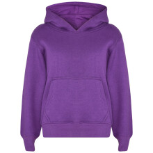 (13 Years) Kids Girls Boys Sweat Shirt Tops Plain Purple Hooded Jumpers Hoodies Age 2-13 Yr