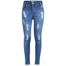 (9-10 Years, Style 1 Light Blue) Girls Stretchy Jeans Kids Ripped Denim Pants Trousers Jeggings Age 5-13 Years