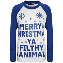 (13 Years) Kids Boys Girls PJS Designer Ya Filthy Animal Royal Blue Christmas Pyjamas 2-13Y