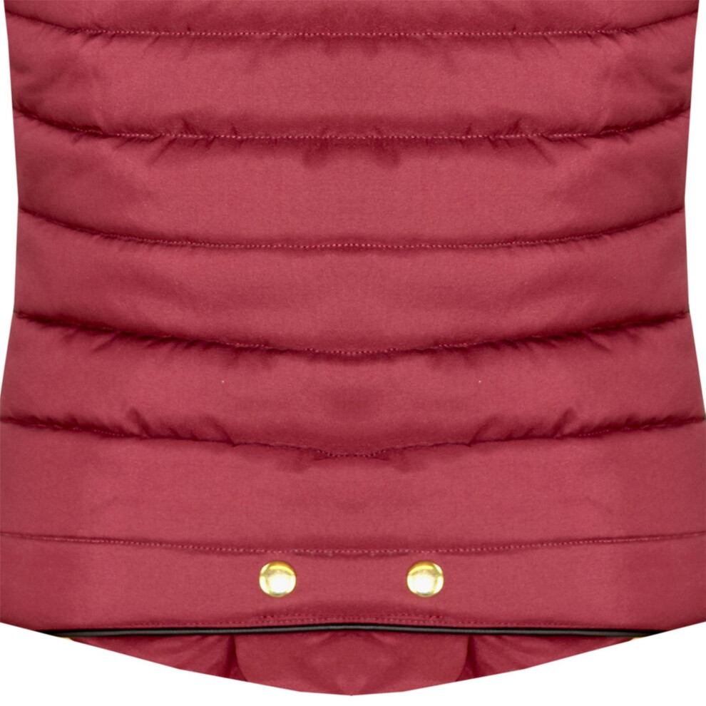 (7-8 Years) Kids Girls Boys Wine Puffer Bubble Sleeveless Hooded Gilets Body Warmer Jackets