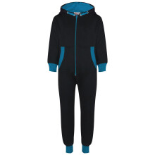 (5-6 Years) Kids Boys Girls Fleece Contrast A2Z Onesie One Piece Blue All In One Jumpsuits
