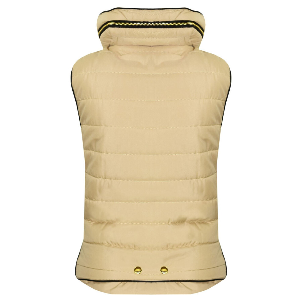 (13 Years) Kids Girls Boys Stone Puffer Bubble Sleeveless Hooded Gilets Body Warmer Jacket