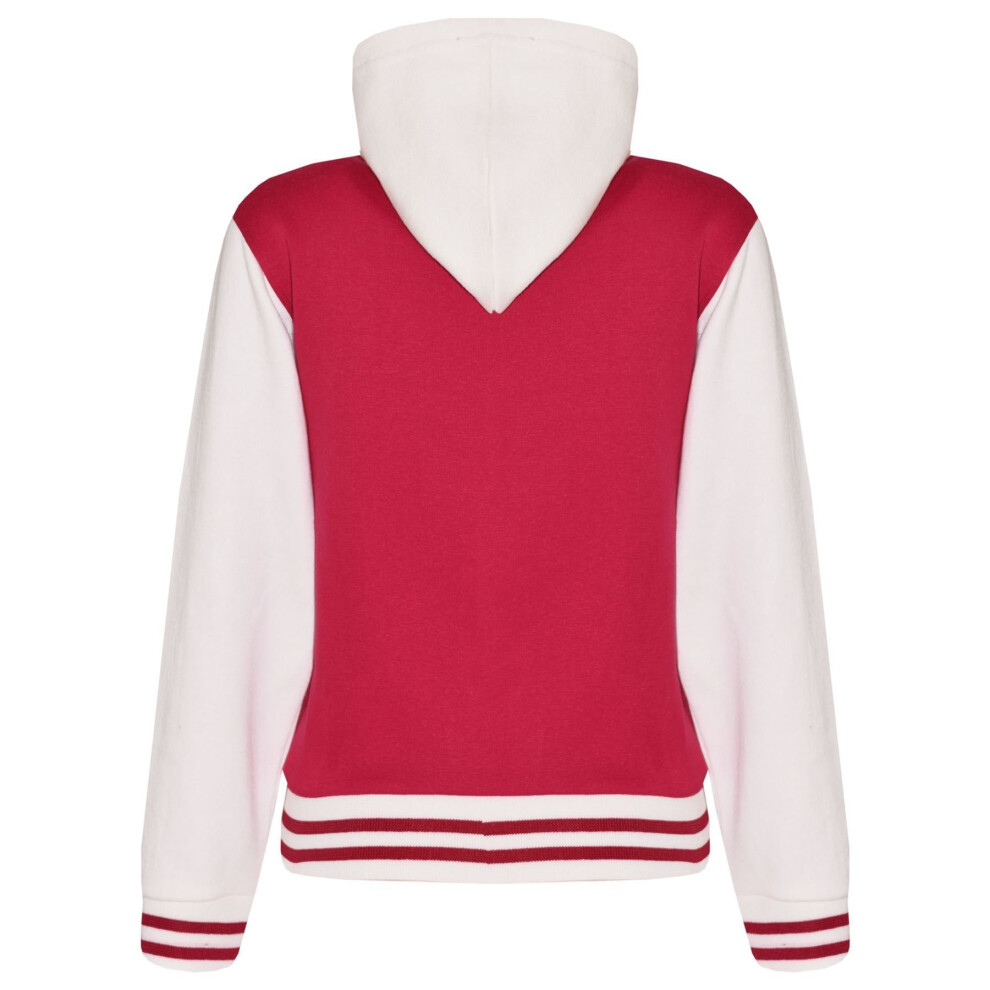 (11-12 Years, Pink) Kids Girls Boys R Fashion NYC FOX Baseball Hooded Jacket Varsity Hoodie 2-13 Yrs