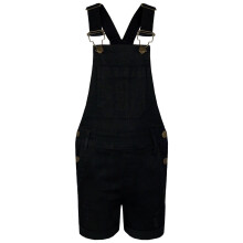 (13 Years) Kids Girls Dungaree Short Black Denim Ripped Stretch Jeans Overall Jumpsuit 5-13