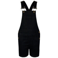 (7-8 Years) Kids Girls Dungaree Shorts Black Denim Stretch Jumpsuit Playsuits Age 5-13 Years