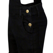 (13 Years) Kids Girls Dungaree Shorts Black Denim Stretch Jumpsuit Playsuits Age 5-13 Years