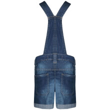 (5-6 Years) Kids Girls Dungaree Shorts Dark Blue Denim Stretch Jumpsuit Playsuits 5-13 Years