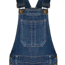 (9-10 Years) Kids Girls Dungaree Shorts Dark Blue Denim Stretch Jumpsuit Playsuits 5-13 Years