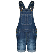 (11-12 Years) Kids Girls Dungaree Shorts Dark Blue Denim Stretch Jumpsuit Playsuits 5-13 Years