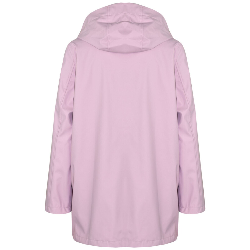 A2zkids (9-10 Years) Kids Girls Boys Pu Raincoat Jacket Lilac Hooded Waterproof Rainmac Cagoule 5-13Y