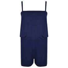 (5-6 Years) Kids Girls Plain Navy Color Playsuit Trendy All In One Jumpsuit New Age 5-13 Yr