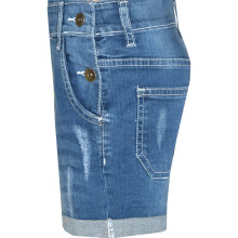(11-12 Years, Light Blue) Kids Girls Dungaree Shorts Denim Ripped Stretch Jeans Overall Jumpsuit 5-13 Year