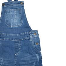 (9-10 Years, Light Blue) Kids Girls Dungaree Shorts Denim Ripped Stretch Jeans Overall Jumpsuit 5-13 Year