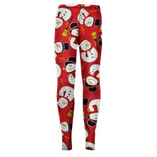 (5-6 Years, Snowman Red) Kids Girls Christmas Leggings Santa Snowman Penguin Print Xmas Fashion Legging
