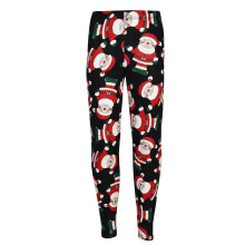 (7-8 Years, Santa Black) Kids Girls Christmas Leggings Santa Snowman Penguin Print Xmas Fashion Legging