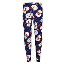 (7-8 Years, Snowman Navy) Kids Girls Christmas Leggings Santa Snowman Penguin Print Xmas Fashion Legging