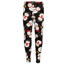 (7-8 Years, Snowman Black) Kids Girls Christmas Leggings Santa Snowman Penguin Print Xmas Fashion Legging