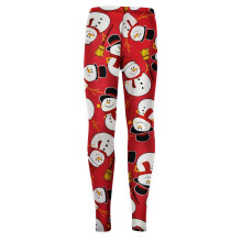 (7-8 Years, Snowman Red) Kids Girls Christmas Leggings Santa Snowman Penguin Print Xmas Fashion Legging