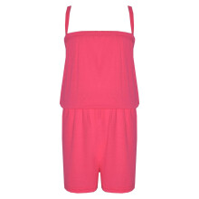 (7-8 Years) Kids Girls Plain Neon Pink Color Playsuit Trendy All In One New Jumpsuit 5-13 Yr